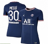 Women Paris Saint-Germain #30 Lionel Messi Blue Thailand Soccer Jersey